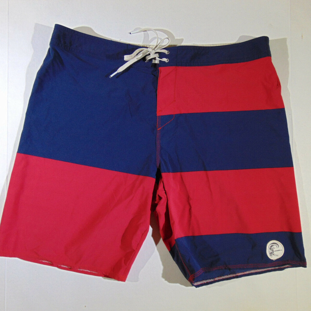 O'Neill RetroFreak Blue & Red Board Shorts Sz 36